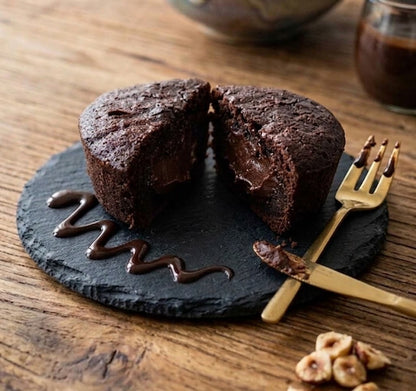 Homemade chocolate hazelnut fondant